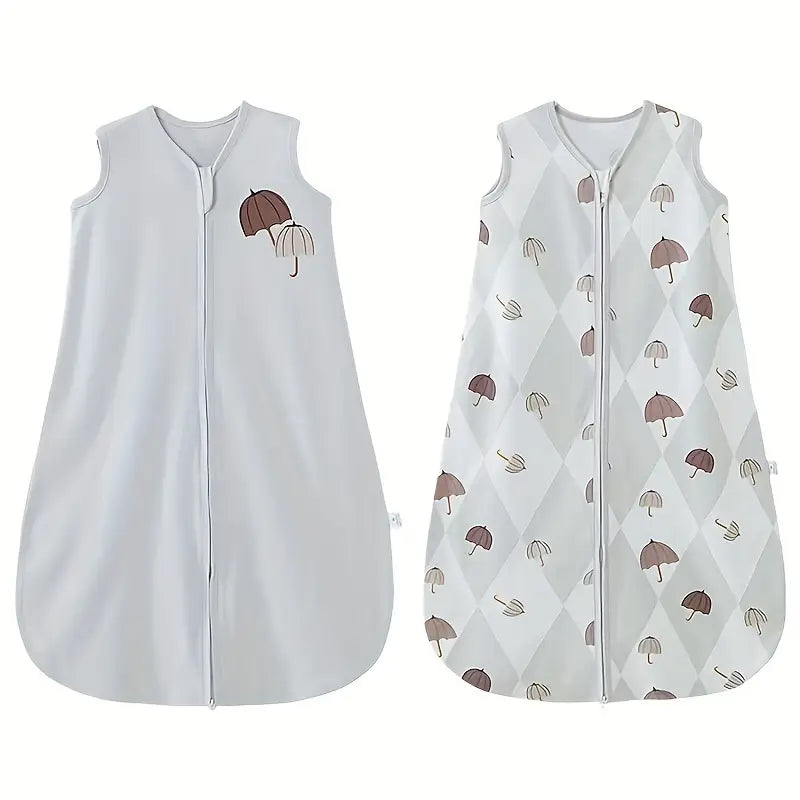 Uus Kaheosaline Suvine Laste Magamiskoti Komplekt – Ühekihiline, Puhas Puuvill, Varrukateta, 0.5 TOG