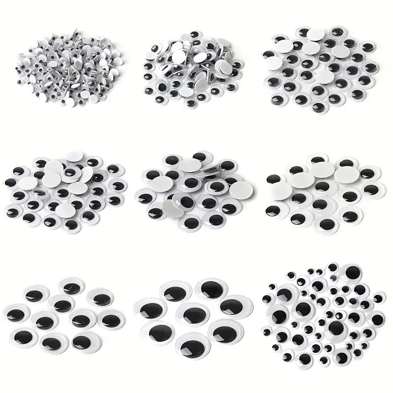 900-osaline iseliimuvate liikuvate silmade komplekt – erinevad suurused loovaks meisterdamiseks!