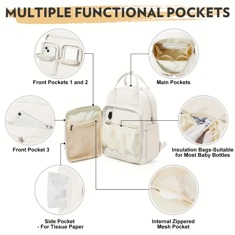 Mahukas ja kerge valge mähkmekott/seljakott