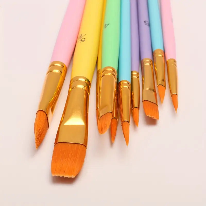 10-osaline mitmevärviline akvarellpintslite komplekt