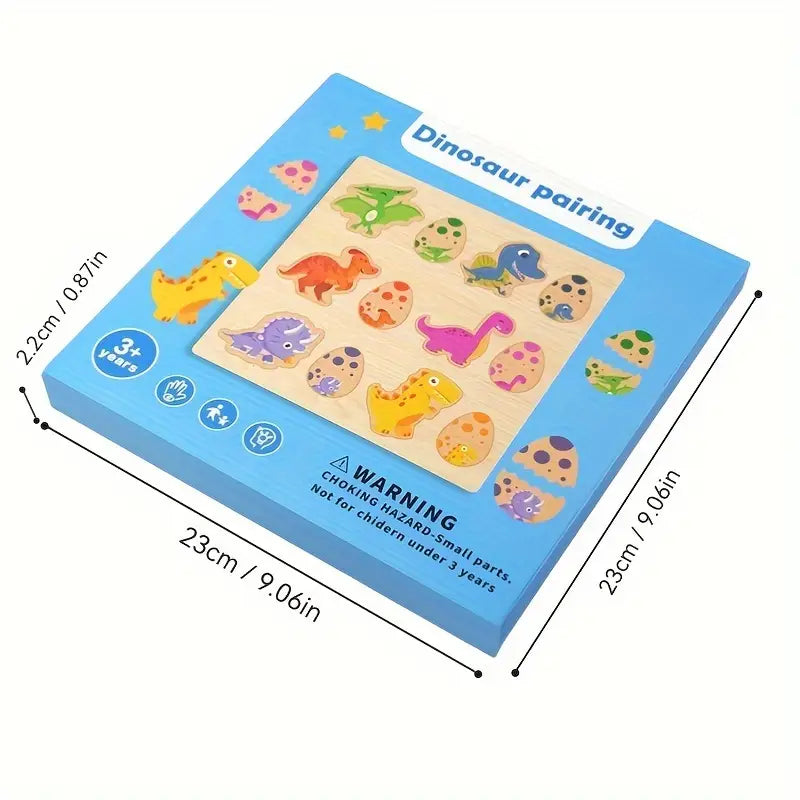 Puidust dinosaurusmõistatus – hariv puslelaud käelist osavust ja loogikat arendavatele lastele (18+ kuud)