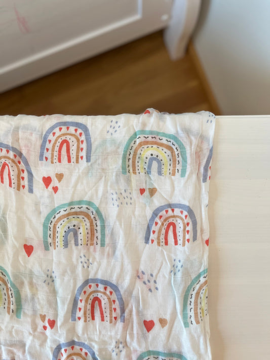 Musliintekk bambuse sisaldusega lastele suveks, randa, sauna, tekiks, swaddle, 110x110 cm