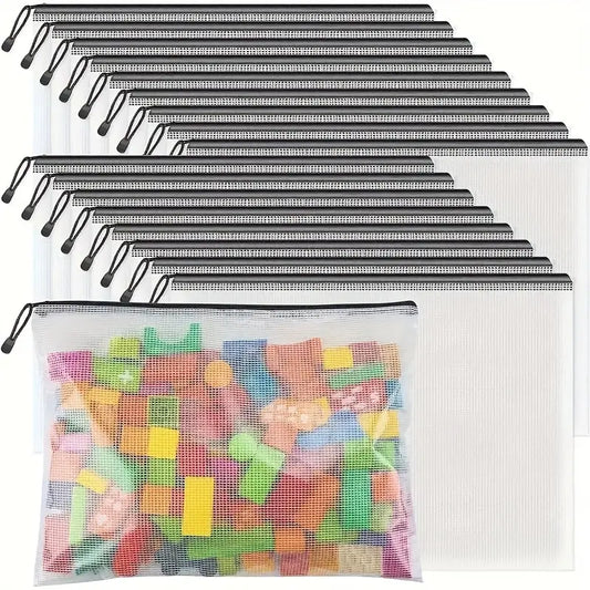 9-osaline suurte sahtlitega võrktaskute komplekt – A6/A5/A4 formaadis lukuga dokumendikotid