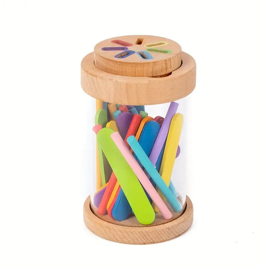 Puidust värvi- ja kujundite sorteerimismäng – hariv jäätisepulkade sobitamismäng väikelastele, ideaalne kingitus, arendab kognitiivseid oskusi