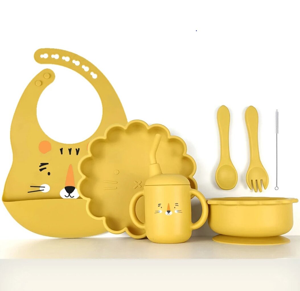 Silikoonist nõude komplekt lastele Tiiger, 6 tk.