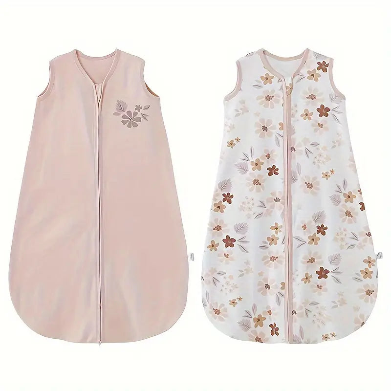 Uus Kaheosaline Suvine Laste Magamiskoti Komplekt – Ühekihiline, Puhas Puuvill, Varrukateta, 0.5 TOG