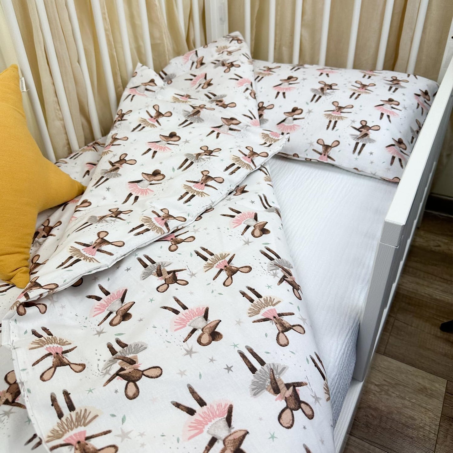 100% Puuvillased Voodipesu Komplekt, 100 x 135 cm + 40 x 60 cm, Metsamotiiv, YKK Tõmblukk, Täiuslik Kingitus Lastele