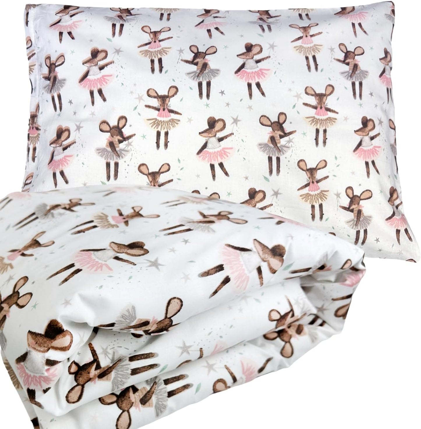 100% Puuvillased Voodipesu Komplekt, 100 x 135 cm + 40 x 60 cm, Metsamotiiv, YKK Tõmblukk, Täiuslik Kingitus Lastele