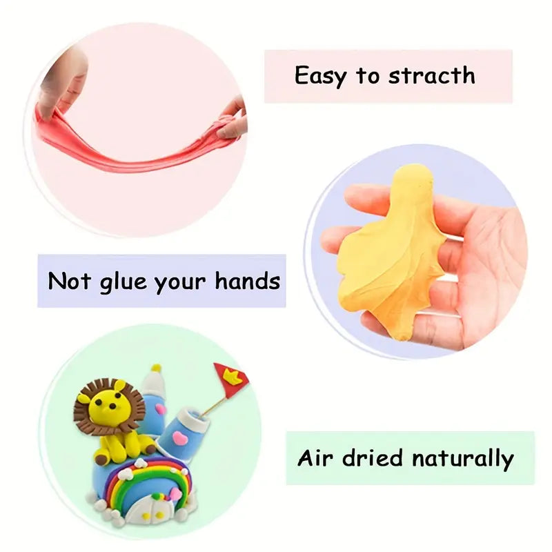 36 värvi õhukuiv modelleerimissavi komplekt tööriistadega – loovaks kunstiks ja käsitööks