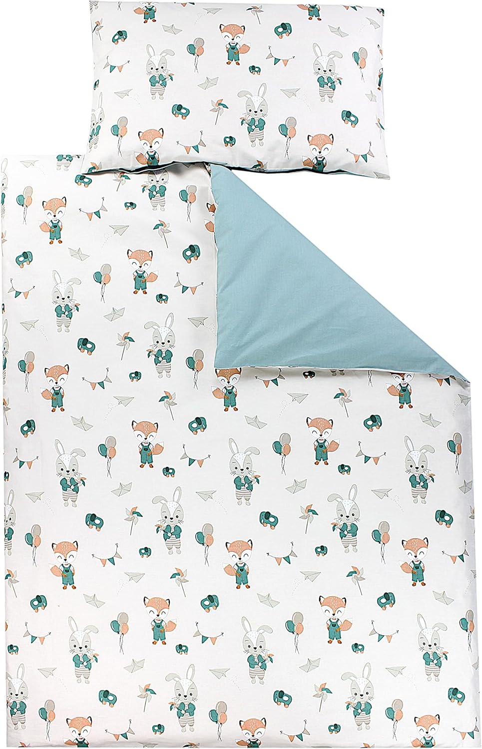 Kaheosaline Laste Voodipesu Komplekt, 100 x 135 cm, 100% Puuvill