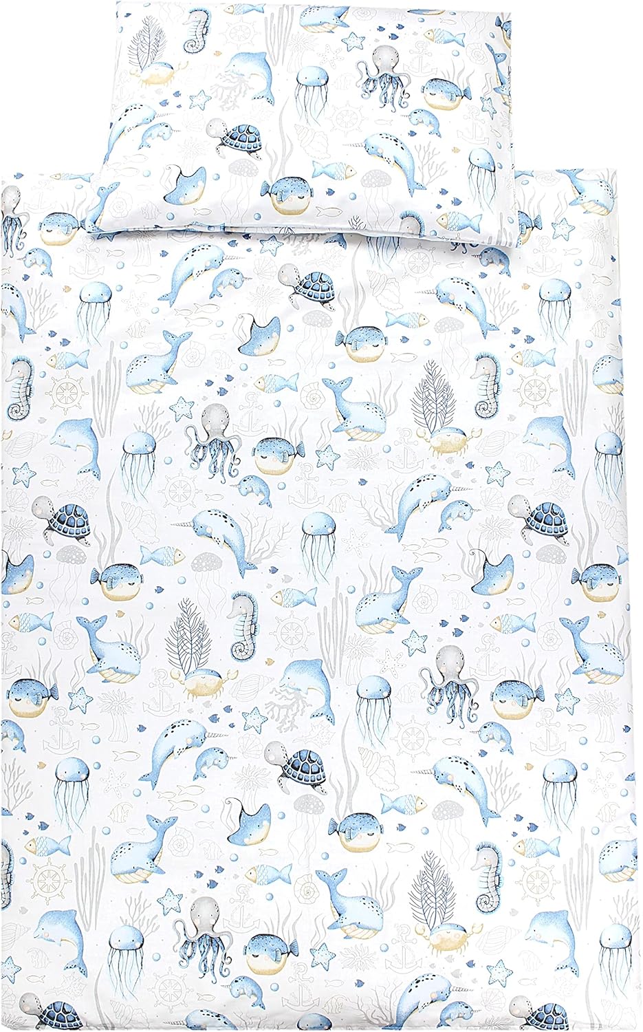 Kaheosaline Laste Voodipesu Komplekt, 100 x 135 cm, 100% Puuvill