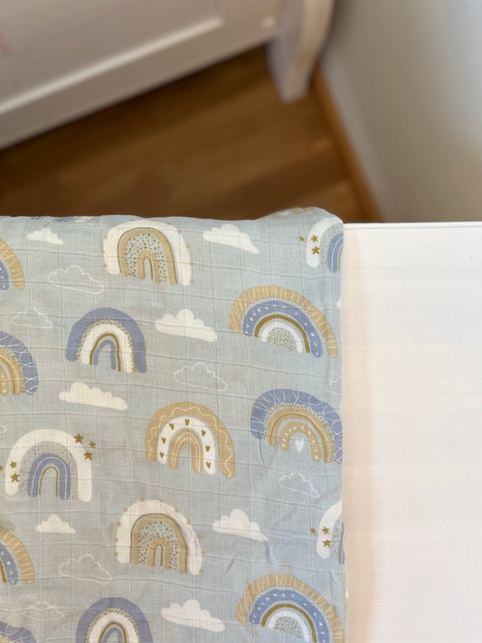 Musliintekk bambuse sisaldusega lastele suveks, randa, sauna, tekiks, swaddle, 110x110 cm