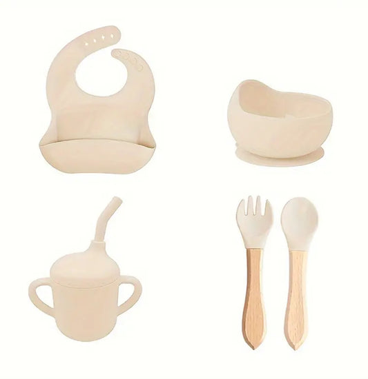 Ohutust silikoonist lauanõude komplekt lastele