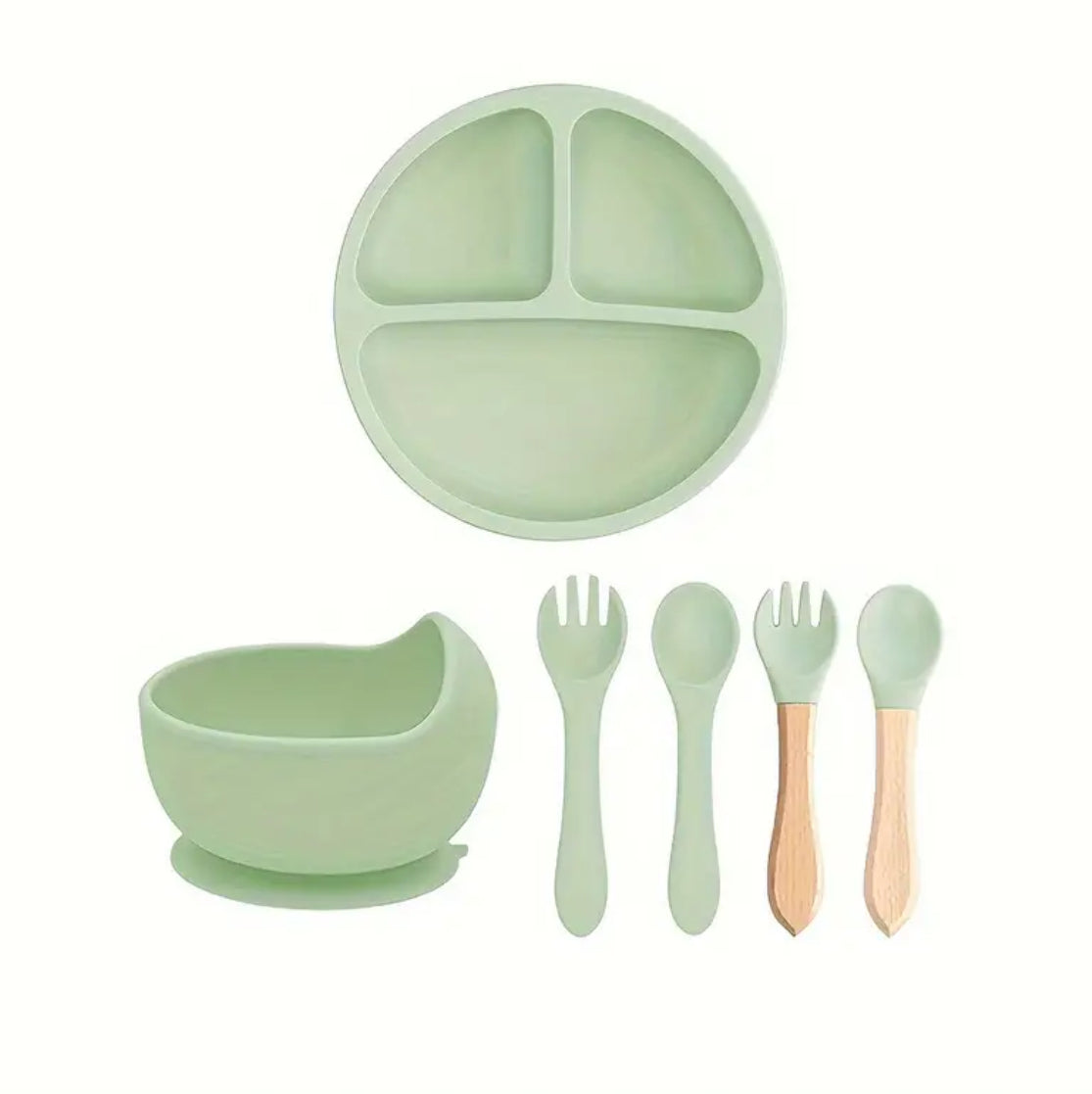Laste ohutust silikoonist lauanõude komplekt