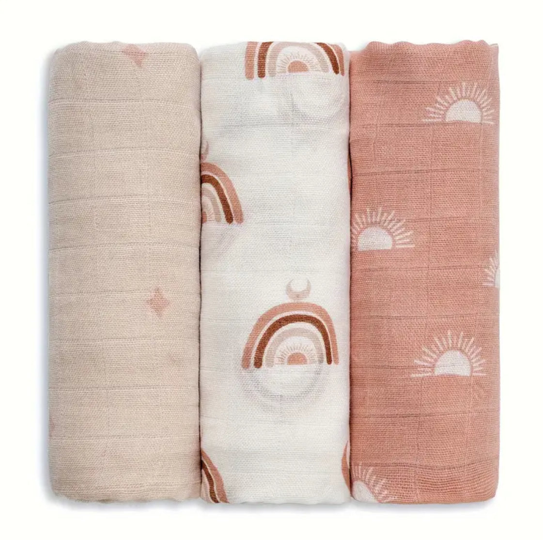 Bambuse (70%) ja puuvilla (30%) segu musliinlappide komplekt 70x70