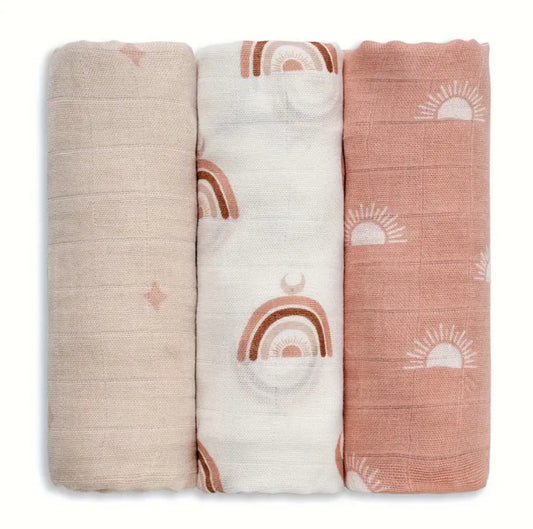 Bambuse (70%) ja puuvilla (30%) segu musliinlappide komplekt 70x70