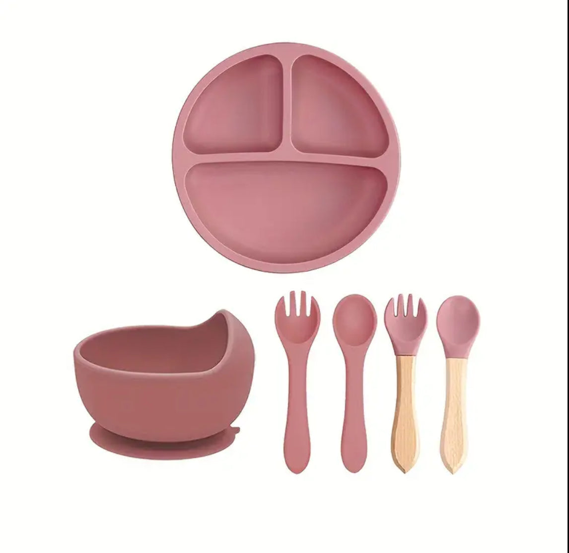 Laste ohutust silikoonist lauanõude komplekt