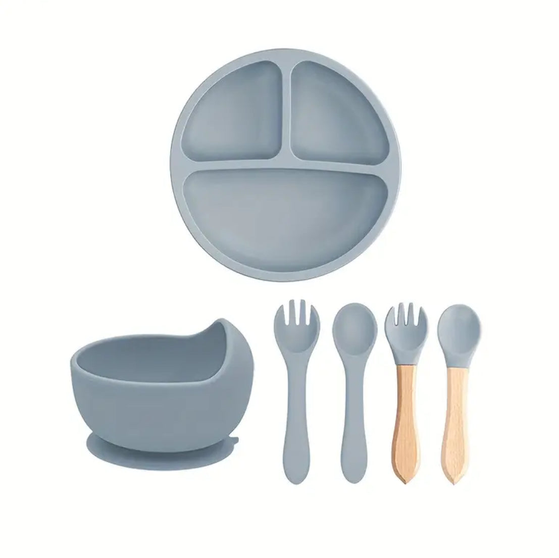 Laste ohutust silikoonist lauanõude komplekt