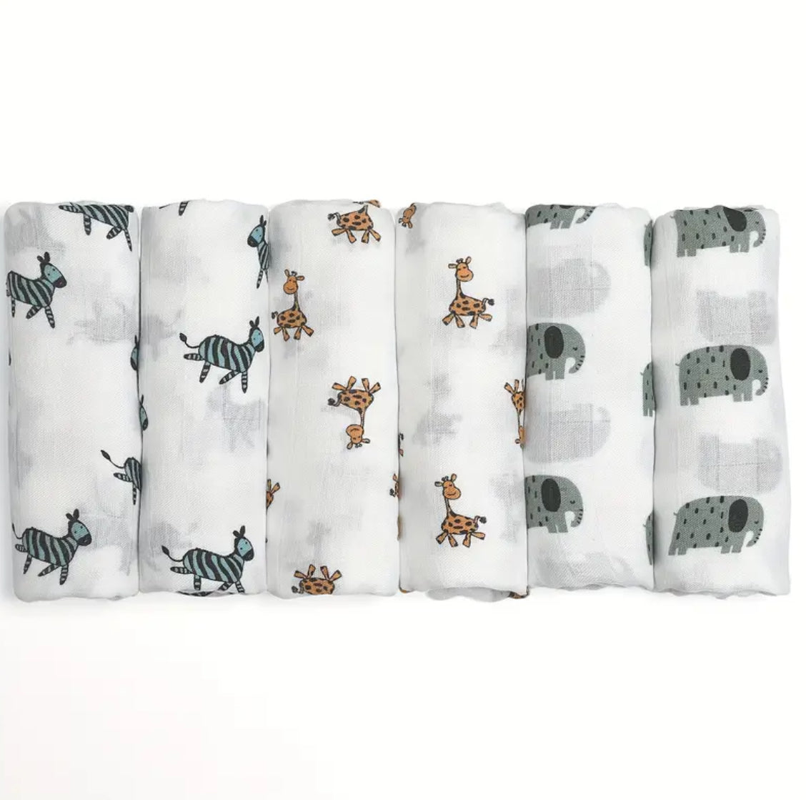 Bambuse (70%) ja musliinkanga (30%) segu lappide komplekt 6 tk 70x70 cm