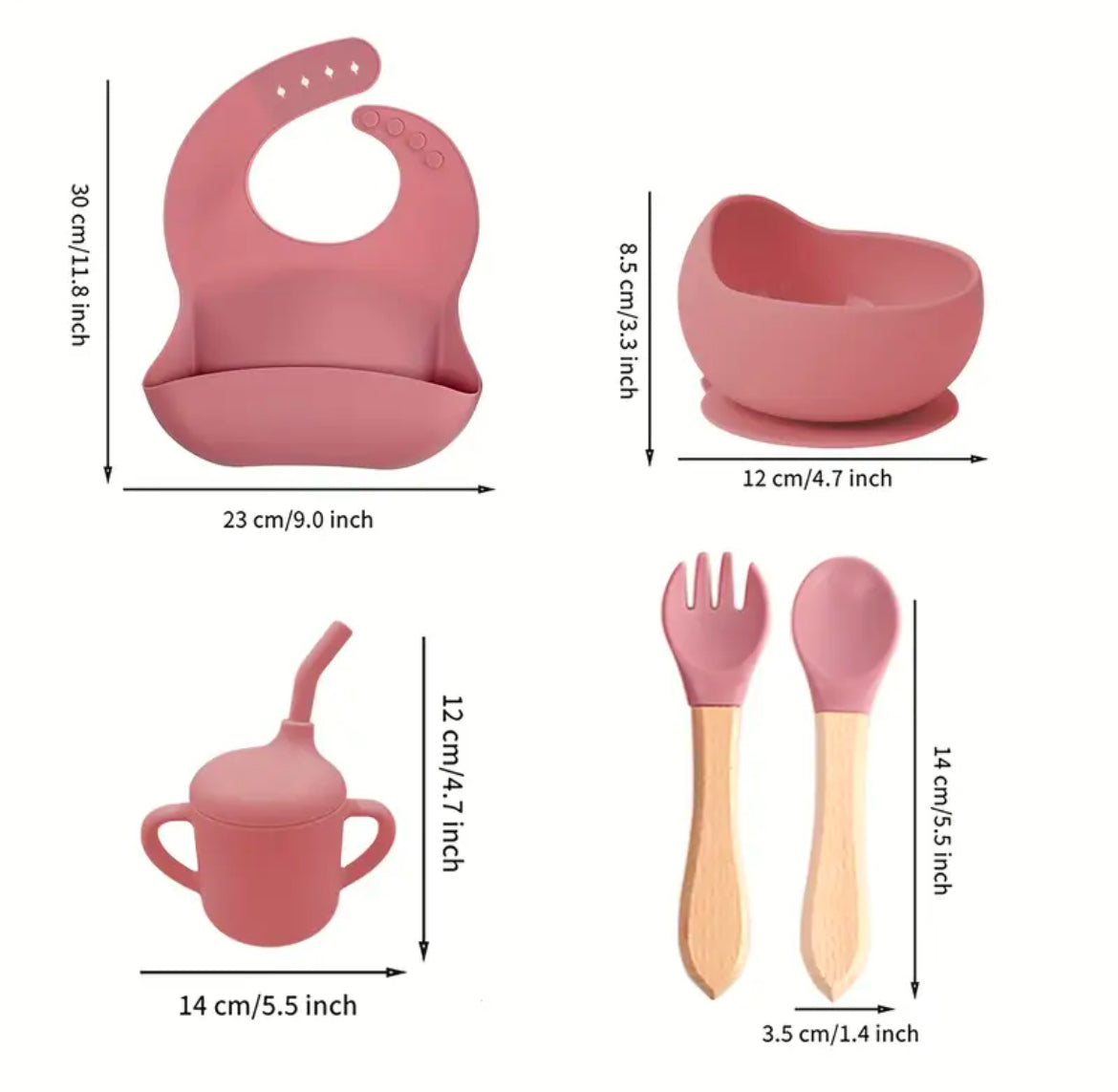 Ohutust silikoonist lauanõude komplekt lastele