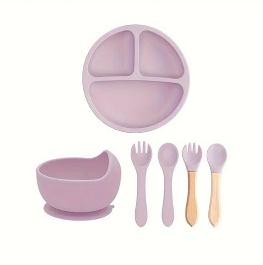 Laste ohutust silikoonist lauanõude komplekt