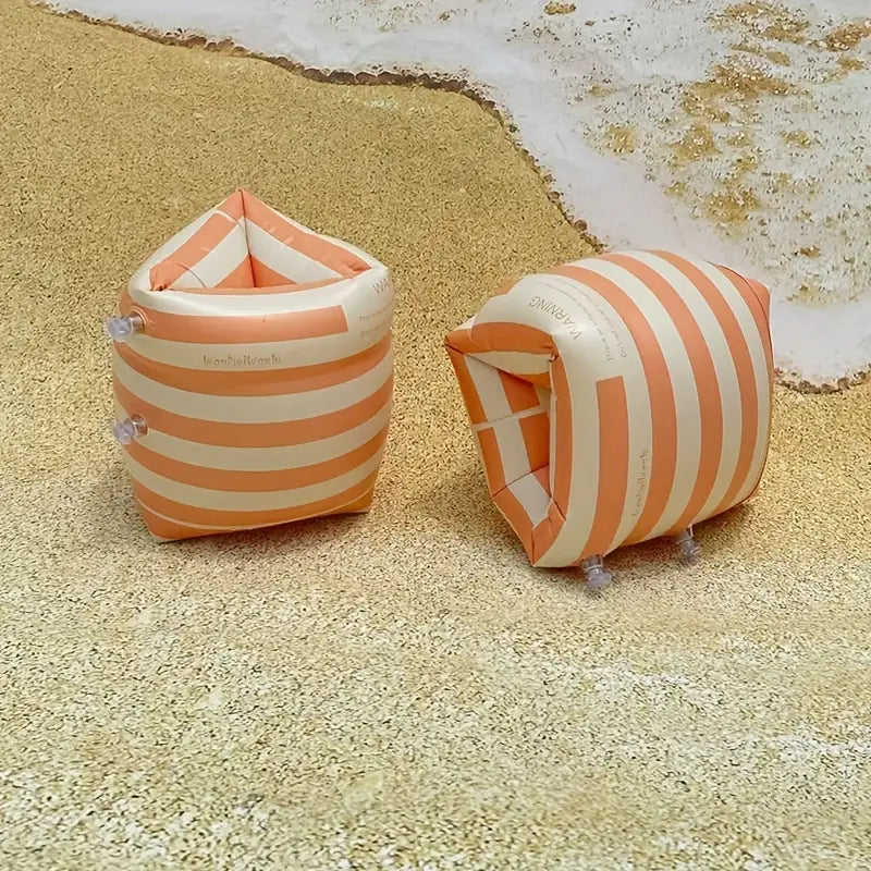 Paksenenud retro triibuline kätis – lastele ja täiskasvanutele mõeldud universaalne topeltõhupadi, ideaalne algajatele ujumiseks