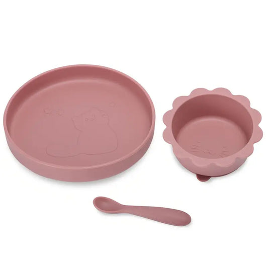 3-osaline silikoonist kausikomplekt – toidukindel, kuumakindel ja ohutu