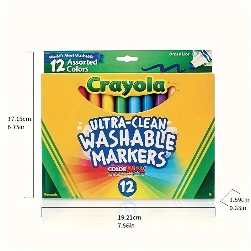 Crayola laia otsaga markerid (12 tk) – pestavad ja ideaalsed väikestele kunstnikele!