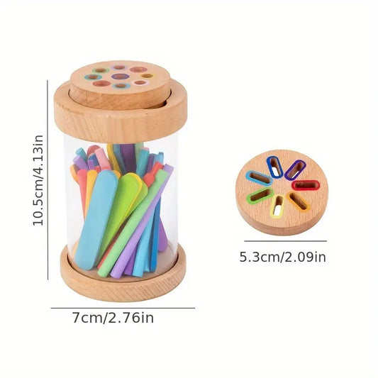 Puidust värvi- ja kujundite sorteerimismäng – hariv jäätisepulkade sobitamismäng väikelastele, ideaalne kingitus, arendab kognitiivseid oskusi