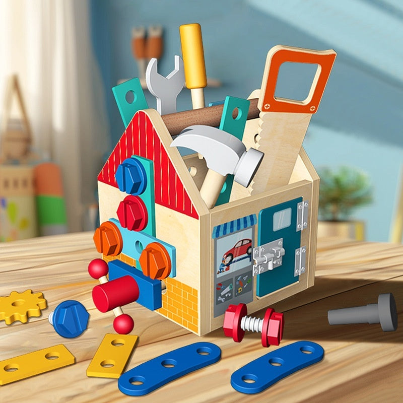 Montessori puidust tööriistakohver
