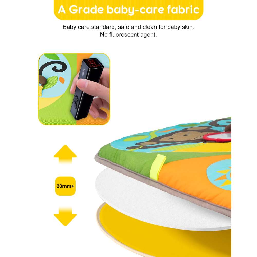 4-ühes beebi mängumatt sensoorsete mänguasjadega