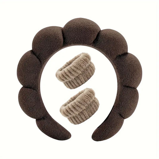 Spa käsna peapael ja käepaela komplekt, näo pesemise peapael, nahahoolduspeapaelad, meigi eemaldamiseks, dušši ja juuste aksessuaarid naistele – ideaalne kingitus