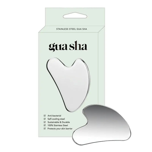 Premium roostevabast terasest Gua Sha näo tööriist – vastupidav metallist massaažilaud näole ja kehale, sisaldab eksklusiivset kingituse karpi