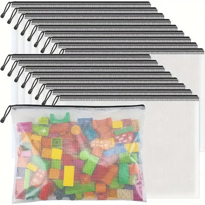 9-osaline suurte sahtlitega võrktaskute komplekt – A6/A5/A4 formaadis lukuga dokumendikotid