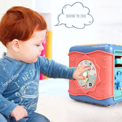 Montessori kuuekülgne tegevuskuubik lastele