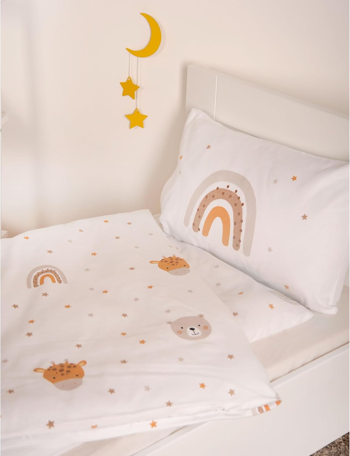 Talvevoodipesu, Padjapüür 40 x 60 cm Ümbrikuga, Voodipesukate 100 x 135 cm Tõmblukuga, 100% Puuvill/Flanell, Valge