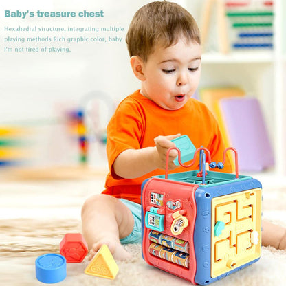 Montessori kuuekülgne tegevuskuubik lastele