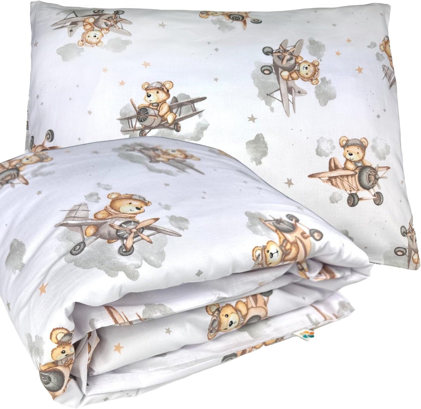 100% Puuvillased Voodipesu Komplekt, 100 x 135 cm + 40 x 60 cm, Metsamotiiv, YKK Tõmblukk, Täiuslik Kingitus Lastele