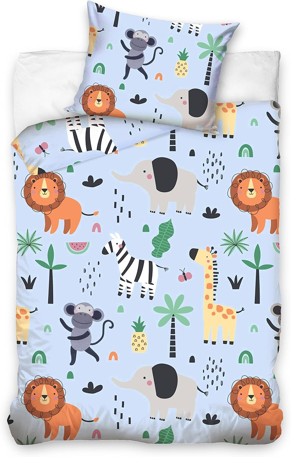 Laste Voodipesu Loomade Motiiviga, 100% Puuvill, 100 x 135 cm, Oeko-Tex