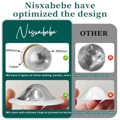 Silvery Nursing Cups – Vasega Nibukaitsmed + 2 Silikoonist Kaitserõngast