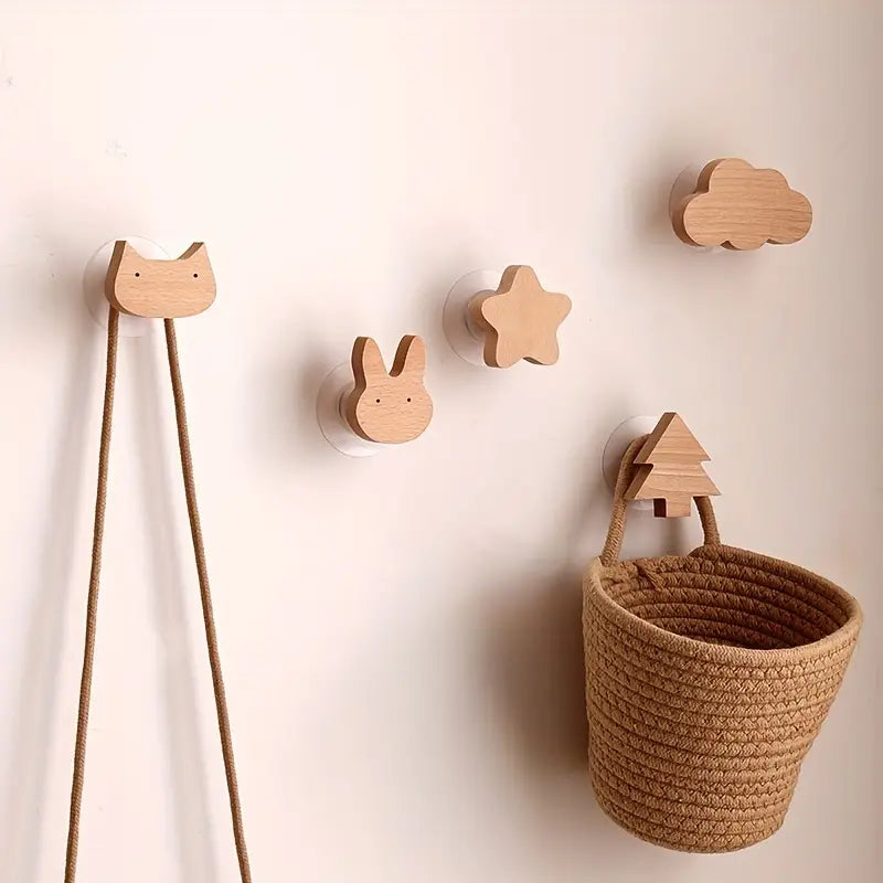 5 tk Puidust Karikatuuri Seina Konksud, Ilma Keermetöötluseta Seina Konksud, Võtmehoidja, Mantlikonksud, Rätiku Konksud, Seina Dekoratsioon, Kodune Hoiustamine, Kodune Dekoratsioon, Ruumi Säästev Organiseerimine, Magamistuba ja Vannitoa Aksessuaarid