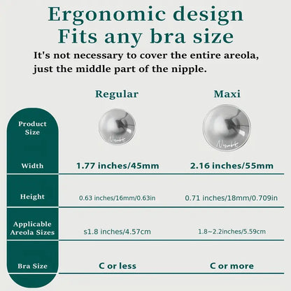 Silvery Nursing Cups – Vasega Nibukaitsmed + 2 Silikoonist Kaitserõngast