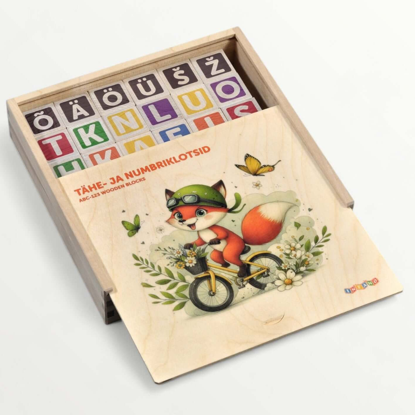 Puidust tähe- ja numbrikuubikud – 36 tk
