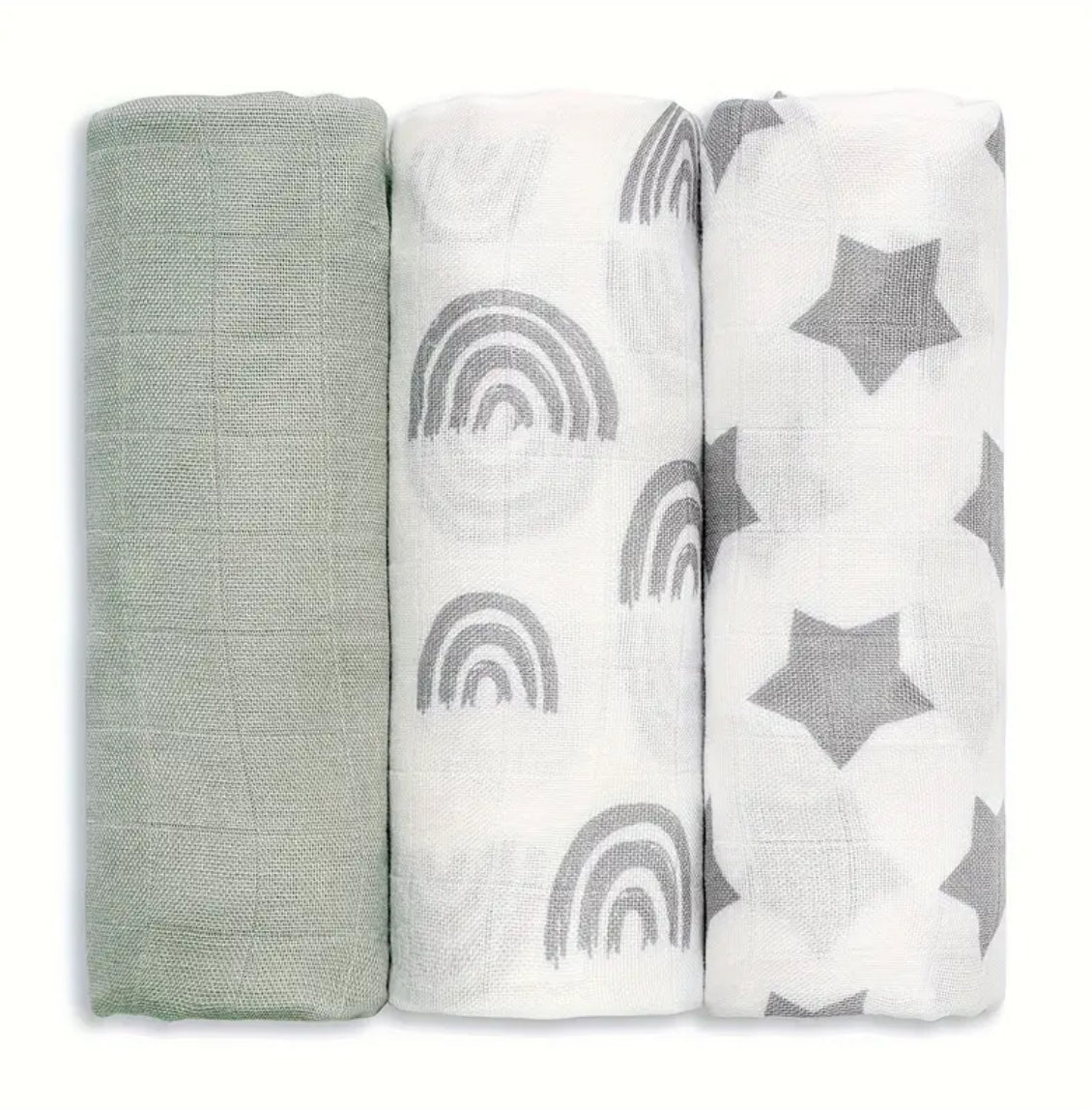 Bambuse (70%) ja puuvilla (30%) segu musliinlappide komplekt 70x70