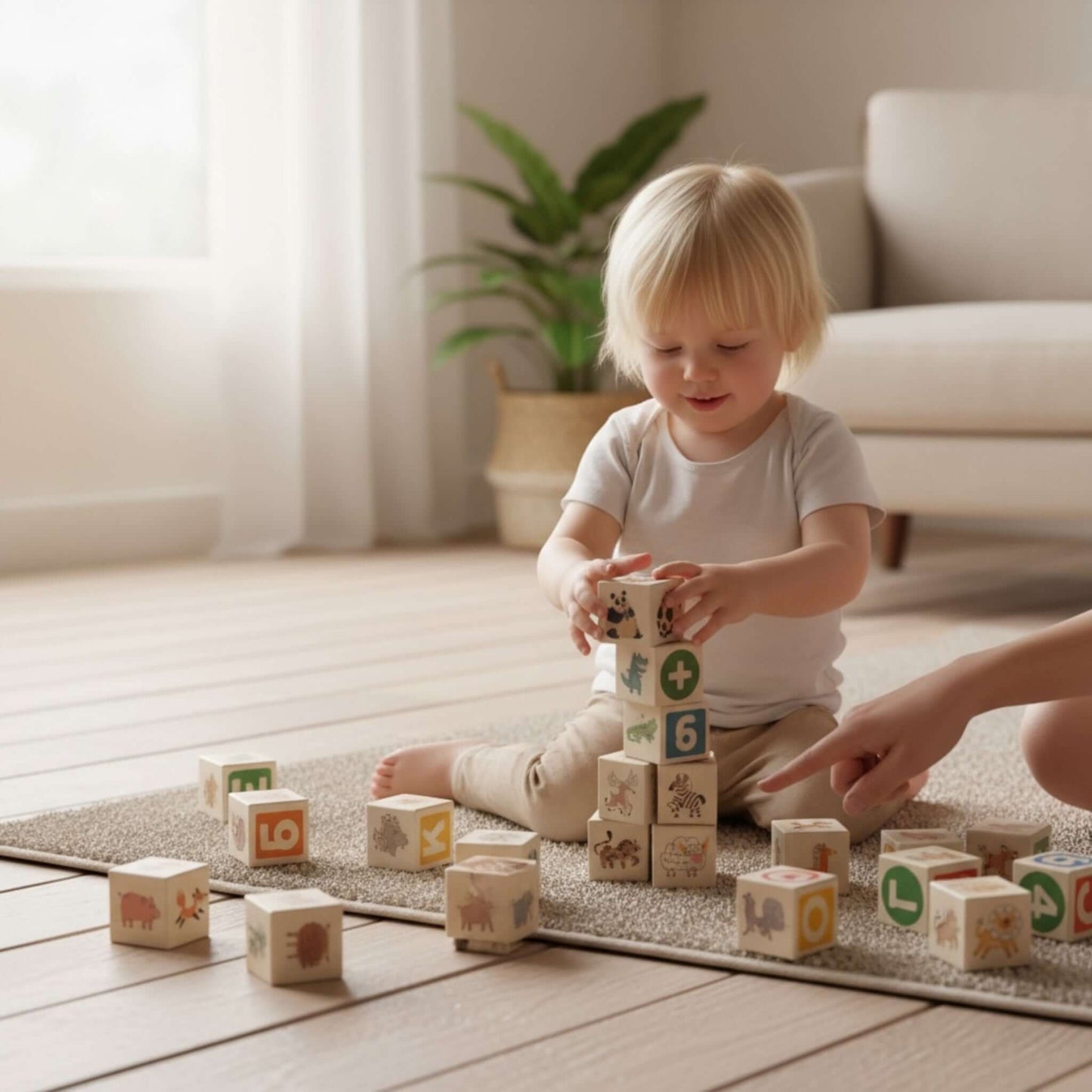 Puidust tähe- ja numbrikuubikud – 36 tk
