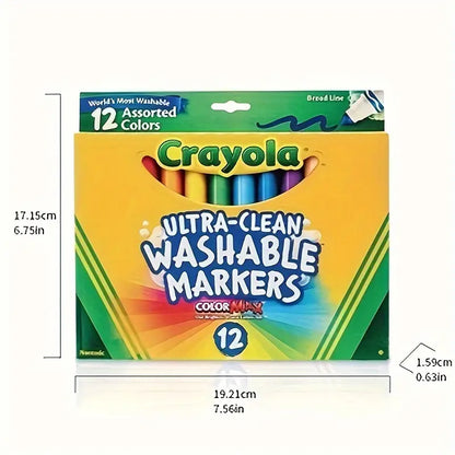 Crayola laia otsaga markerid (12 tk) – pestavad ja ideaalsed väikestele kunstnikele!