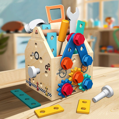 Montessori puidust tööriistakohver