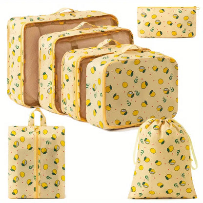 7-osaline Reisikorraldaja Komplekt – Multifunktsionaalsed Nailonist Ladustamiskotid Hingava Võrguga, Veekindel Kattekiht ja Vastupidavad Tõmblukud Riiete, Kingade ja Aksessuaaride jaoks