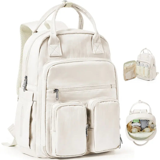 Mahukas ja kerge valge mähkmekott/seljakott