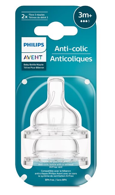 Lutt Philips Avent Anti-Colic SCY763/02, 3 kuud+, 2 tk